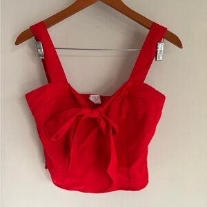 Red Bow Tie Strap Top